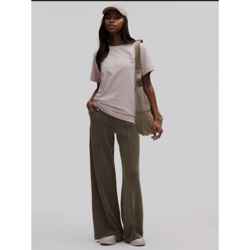 Lululemon Softstreme Pintuck High-Rise Wide-Leg Pant Olive Brown